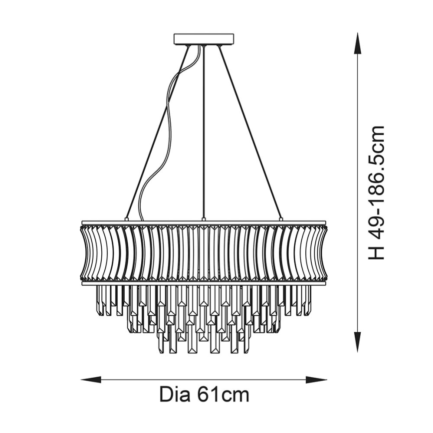 Endon 104530 - Kroonluchter met ketting 9xE14/6W/230V glanzend chroom