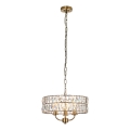 Endon 106243 - Kroonluchter aan ketting CLIFTON 3xE14/6W/230V Ø 38,5 cm messing/helder