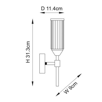 Endon 106258 - Applique murale TOUR 1xG9/3W/230V laiton