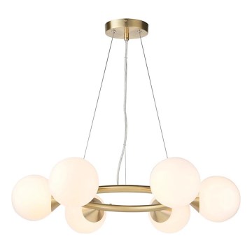 Endon 106390 - Hanglamp OTIS aan kabel 6xG9/3W/230V goudkleurig