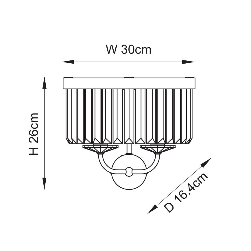 Endon 106450 - Wandlamp CHESTERFIELD 2xE14/6W/230V messing