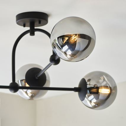 Endon 106662 - Bevestigde hanglamp ONTARIO 4xE14/7W/230V zwart/gerookt