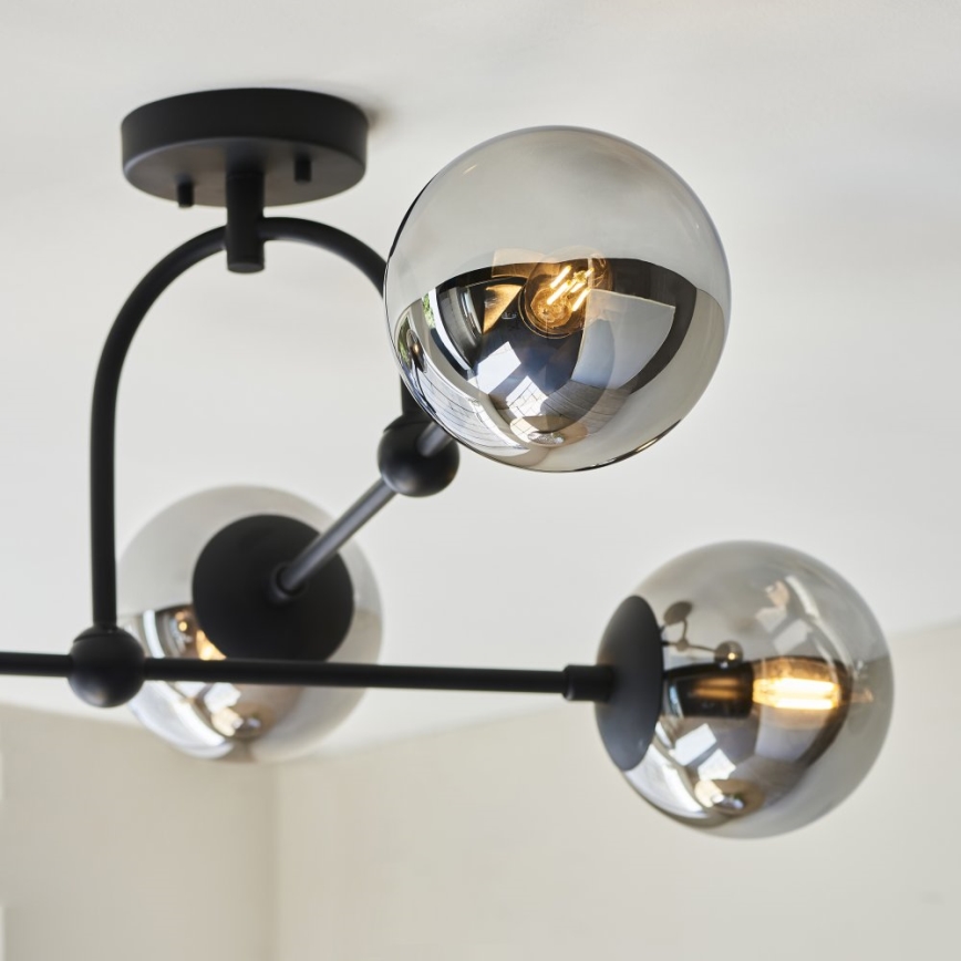Endon 106662 - Bevestigde hanglamp ONTARIO 4xE14/7W/230V zwart/gerookt