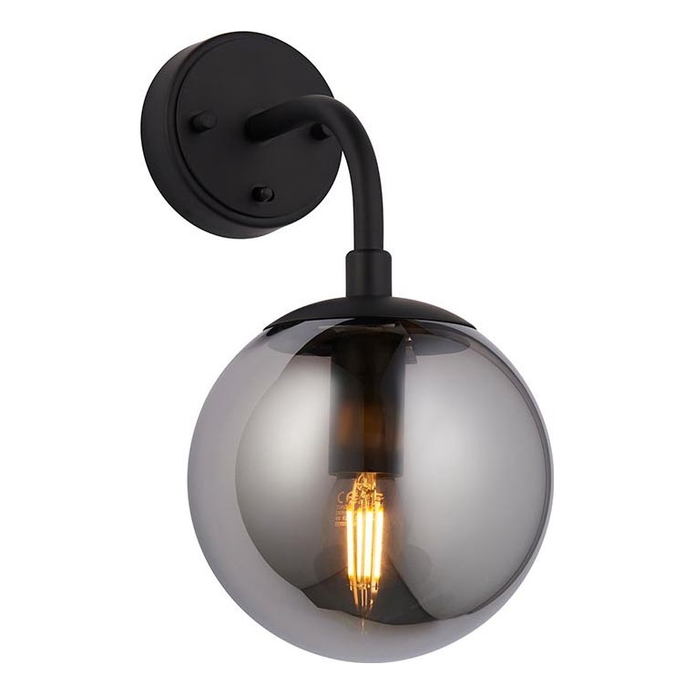 Endon 106664 - Applique murale ONTARIO 1xE14/7W/230V noir/fumé