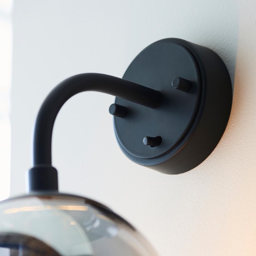 Endon 106664 - Applique murale ONTARIO 1xE14/7W/230V noir/fumé