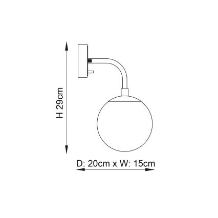 Endon 106664 - Applique murale ONTARIO 1xE14/7W/230V noir/fumé