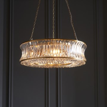 Endon 106811 - Gouden kroonluchter aan ketting 6xE14/6W/230V