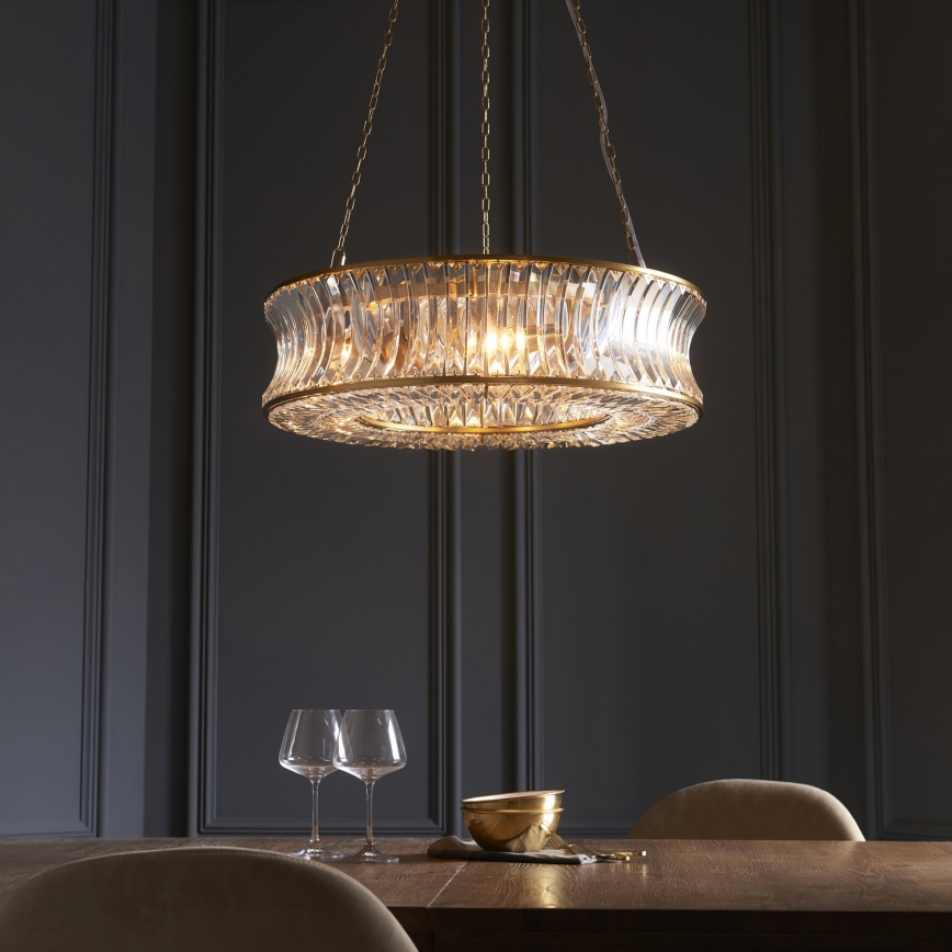 Endon 106811 - Gouden kroonluchter aan ketting 6xE14/6W/230V