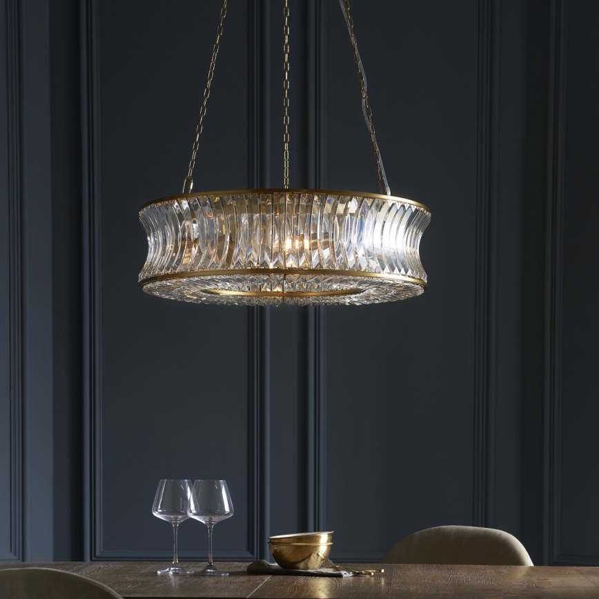 Endon 106811 - Gouden kroonluchter aan ketting 6xE14/6W/230V