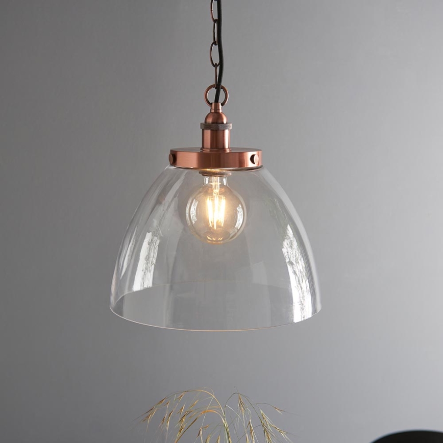 Endon 106895 - Koperen hanglamp aan ketting HANSEN 1xE27/10W/230V