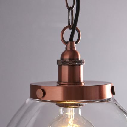 Endon 106895 - Koperen hanglamp aan ketting HANSEN 1xE27/10W/230V