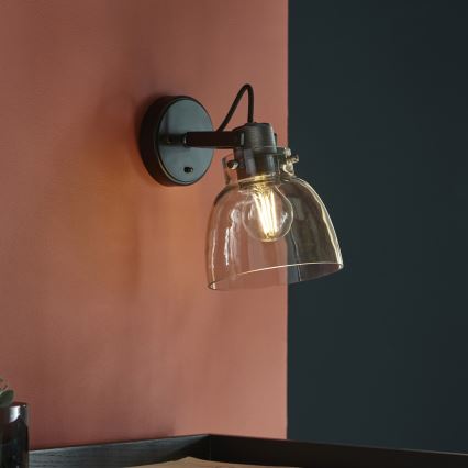 Endon 107011 - Applique murale spot URBAN 1xE27/10W/230V noir/noir fumé