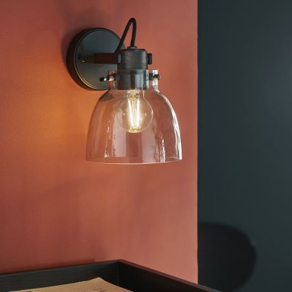 Endon 107011 - Applique murale spot URBAN 1xE27/10W/230V noir/noir fumé