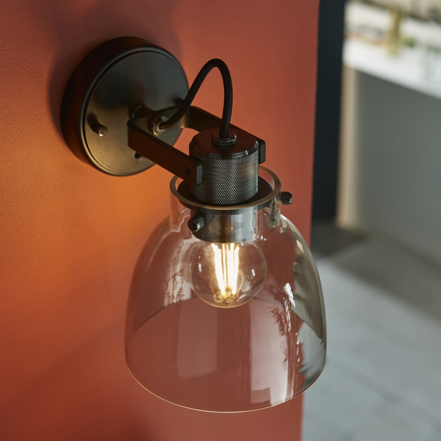 Endon 107011 - Applique murale spot URBAN 1xE27/10W/230V noir/noir fumé