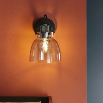 Endon 107011 - URBAN wandspot 1xE27/10W/230V zwart/rookzwart