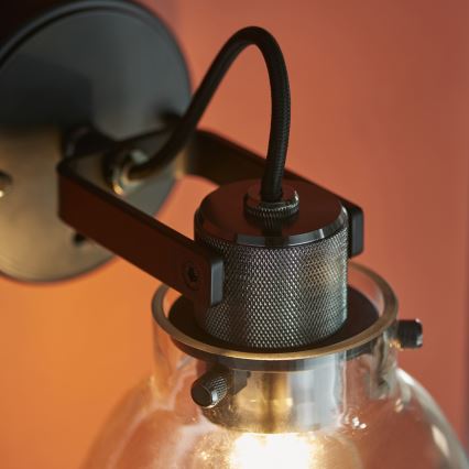 Endon 107011 - URBAN wandspot 1xE27/10W/230V zwart/rookzwart