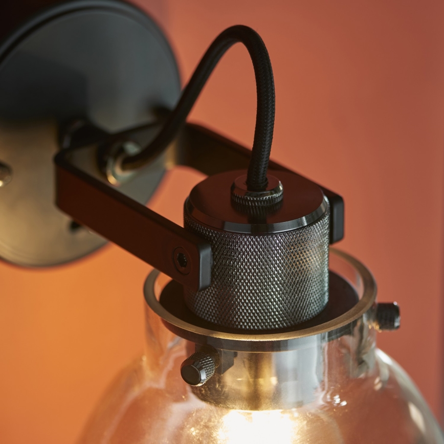 Endon 107011 - URBAN wandspot 1xE27/10W/230V zwart/rookzwart