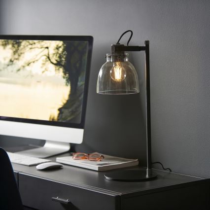 Endon 107012 - Lampe de table URBAN 1xE27/10W/230V noir/noir fumé