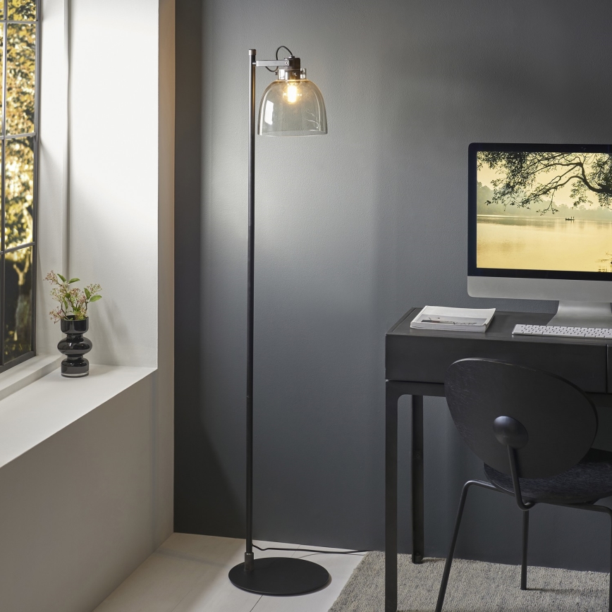 Endon 107013 - Staande Lamp URBAN 1xE27/10W/230V zwart/gerookt