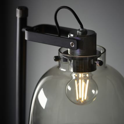 Endon 107013 - Staande Lamp URBAN 1xE27/10W/230V zwart/gerookt