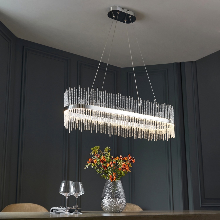 Endon 107109 - LED-kroonluchter aan kabel LED/47W/230V 3000K glanzend chroom