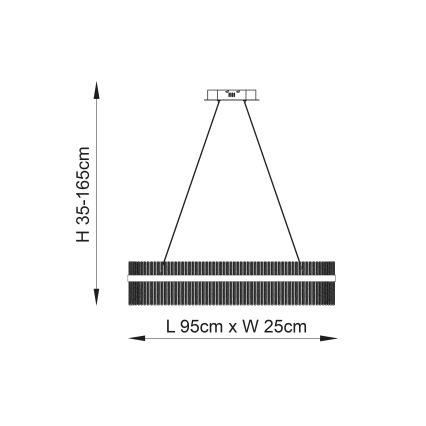 Endon 107109 - LED-kroonluchter aan kabel LED/47W/230V 3000K glanzend chroom
