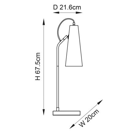 Endon 107527 - Tafellamp KARNA 1xE27/10W/230V messing