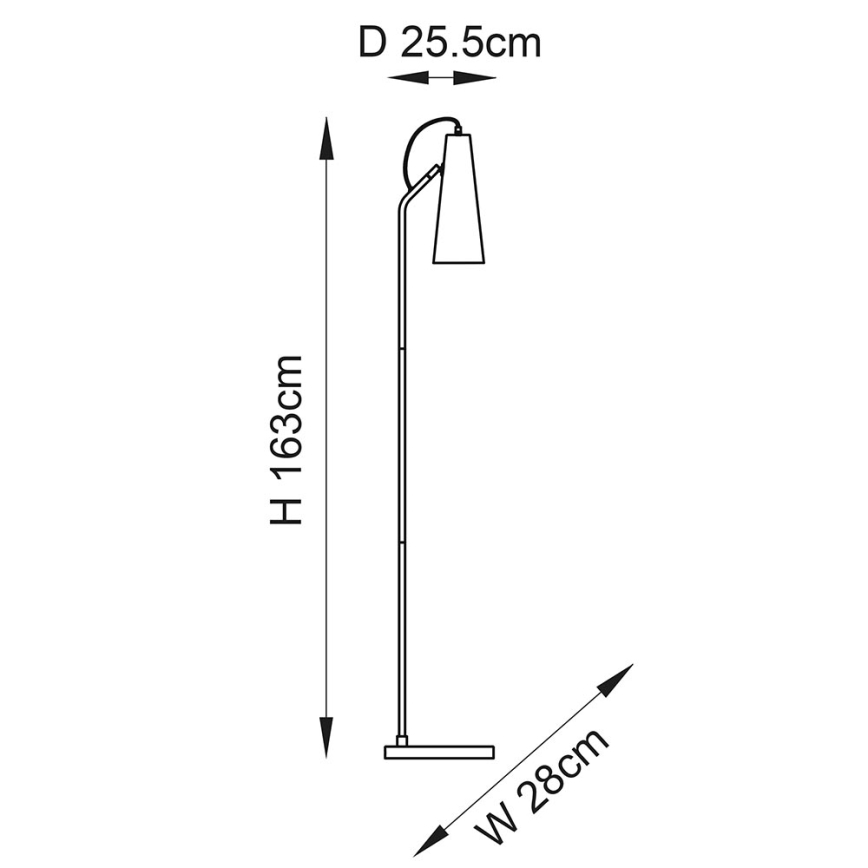 Endon 107528 - Lampadaire KARNA 1xE27/10W/230V en laiton