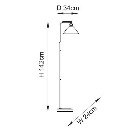 Endon 107609 - Vloerlamp 1xE27/10W/230V messing