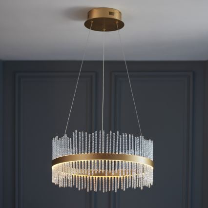 Endon 107671 - Suspension filaire à intensité variable ADRIEL LED/41W/230V 3000K d. 51 cm doré/transparent