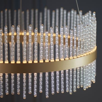 Endon 107671 - Suspension filaire à intensité variable ADRIEL LED/41W/230V 3000K d. 51 cm doré/transparent