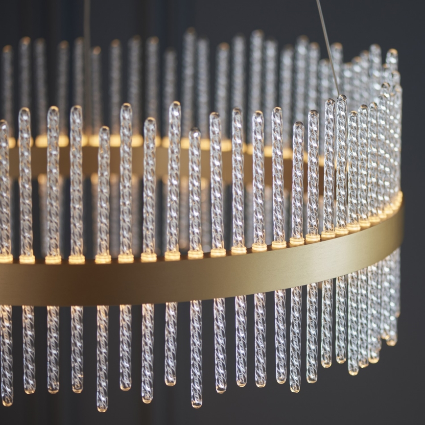 Endon 107671 - Suspension filaire à intensité variable ADRIEL LED/41W/230V 3000K d. 51 cm doré/transparent