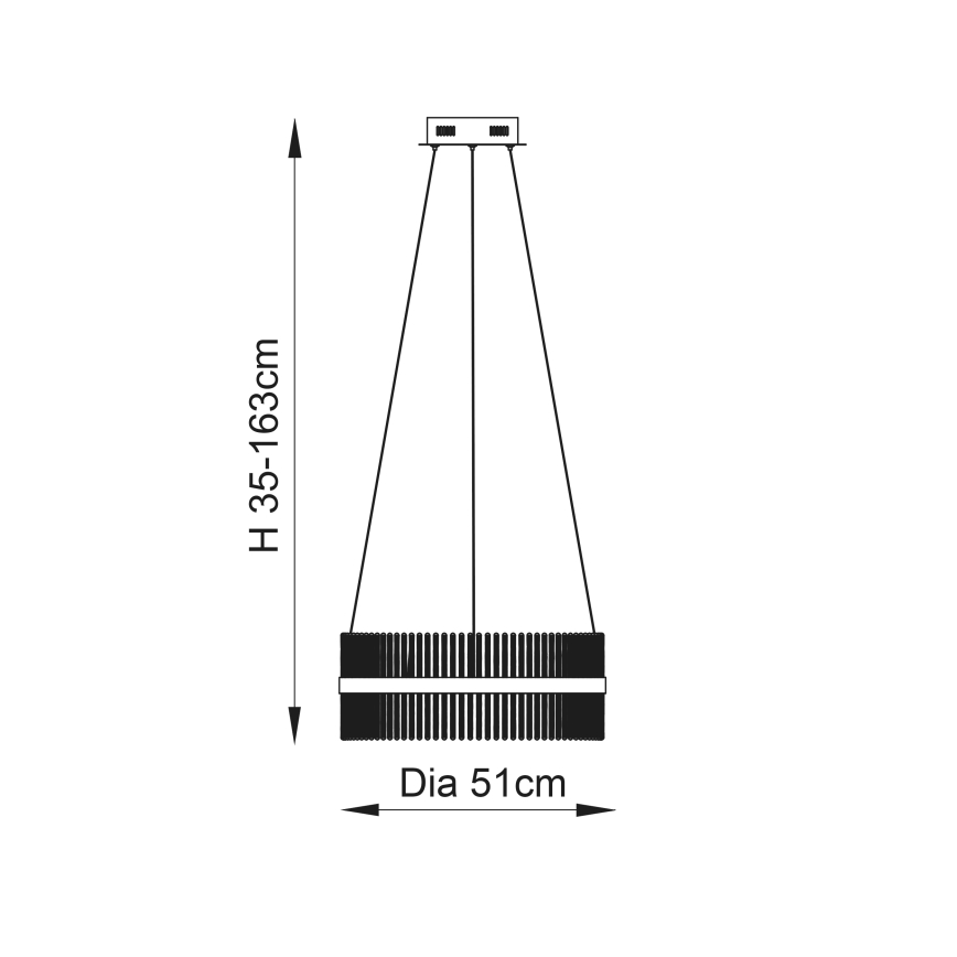 Endon 107671 - Suspension filaire à intensité variable ADRIEL LED/41W/230V 3000K d. 51 cm doré/transparent