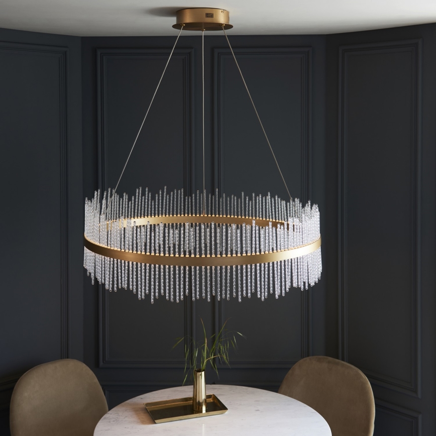 Endon 107672 - LED dimbare pendellamp aan kabel ADRIEL LED/83W/230V 3000K Ø 89 cm goud/helder