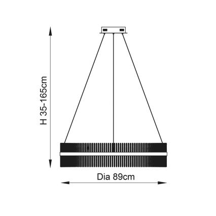 Endon 107672 - Lustre LED dimmable suspendu sur câble ADRIEL LED/83W/230V 3000K Ø 89 cm doré/transparent