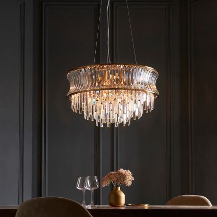 Endon 107785 - Hanglamp aan kabel 9xE14/6W/230V goudkleurig