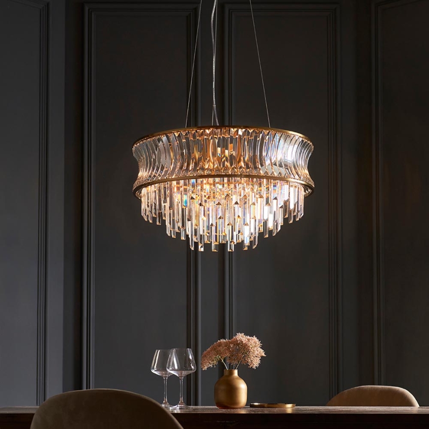 Endon 107785 - Hanglamp aan kabel 9xE14/6W/230V goudkleurig