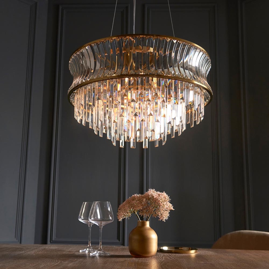 Endon 107785 - Hanglamp aan kabel 9xE14/6W/230V goudkleurig