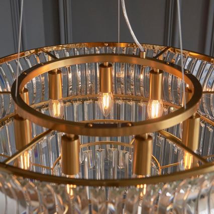 Endon 107785 - Hanglamp aan kabel 9xE14/6W/230V goudkleurig