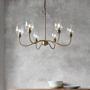 Endon 107791 - Suspension à chaîne 6xE14/6W/230V laiton