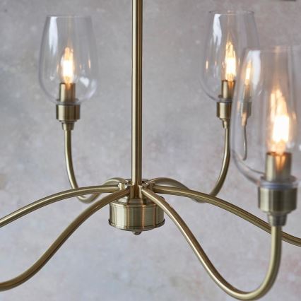 Endon 107791 - Suspension à chaîne 6xE14/6W/230V laiton