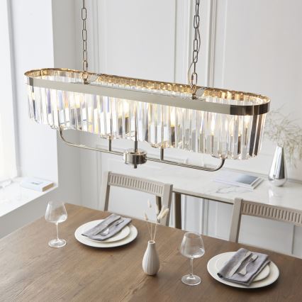 Endon 109058 - Kroonluchter aan ketting 4xE14/6W/230V glanzend chroom