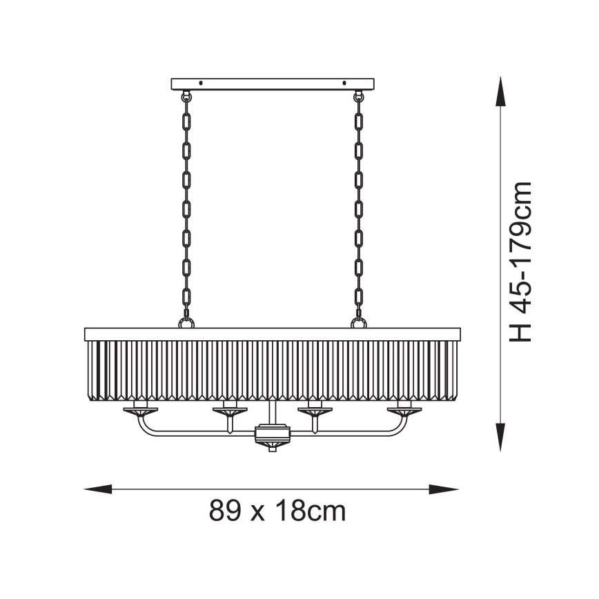 Endon 109058 - Kroonluchter aan ketting 4xE14/6W/230V glanzend chroom