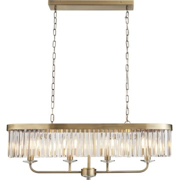 Endon 110539 - Kroonluchter aan ketting CHESTERFIELD 4xE14/6W/230V messing