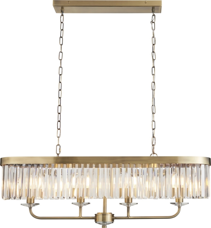 Endon 110539 - Kroonluchter aan ketting CHESTERFIELD 4xE14/6W/230V messing