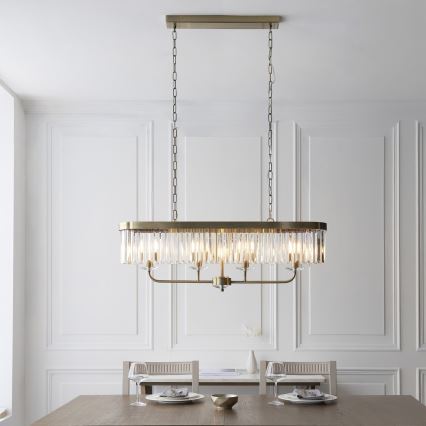 Endon 110539 - Kroonluchter aan ketting CHESTERFIELD 4xE14/6W/230V messing
