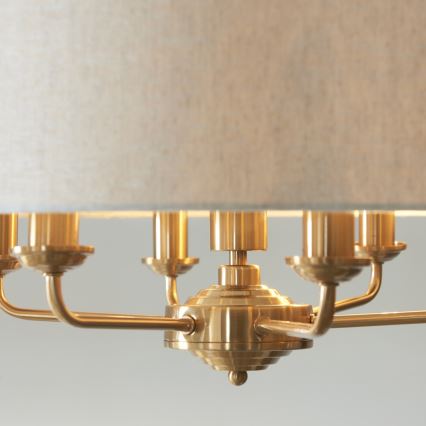 Endon 110722 - Lustre à chaîne HIGHCLERE 6xE14/40W/230V beige/laiton Ø 55 cm