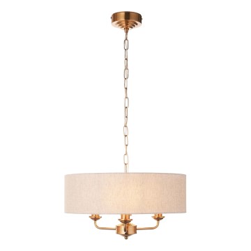 Endon 110723 - Suspension chaîne HIGHCLERE 3xE14/40W/230V beige/laiton