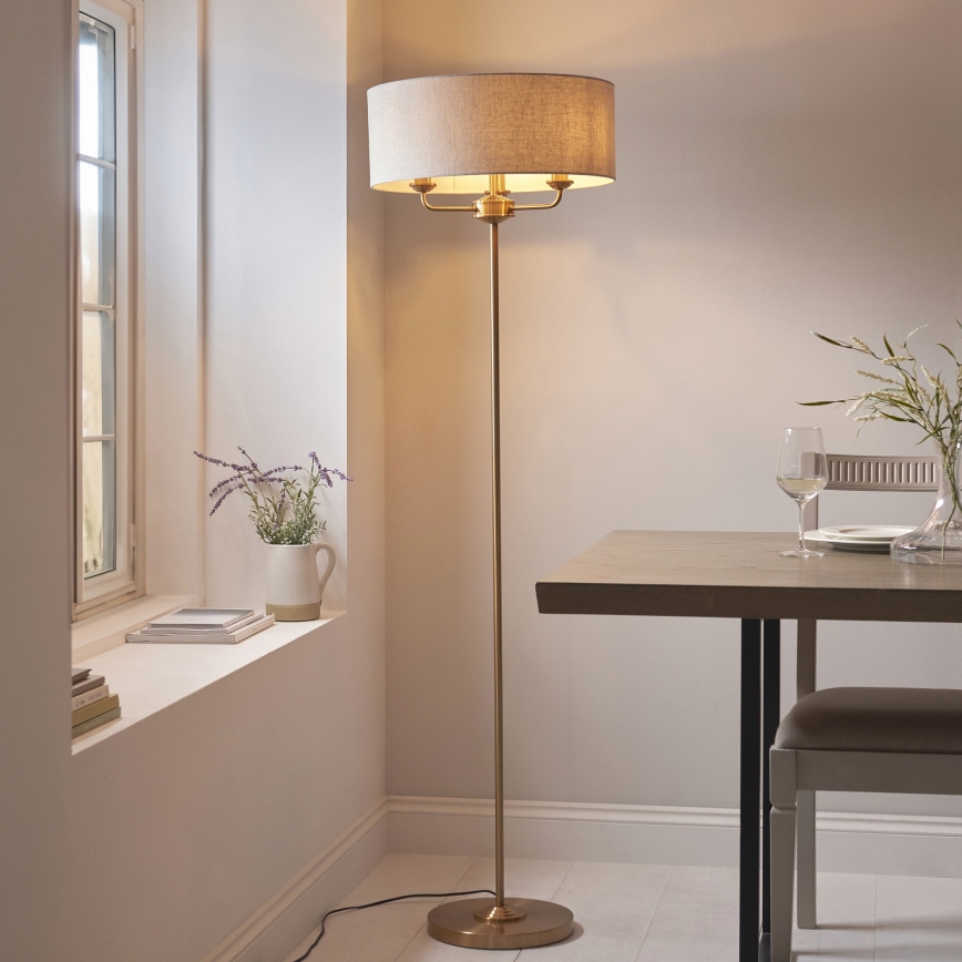 Endon 110724 - Staande Lamp HIGHCLERE 1xE14/40W/230V beige/messing
