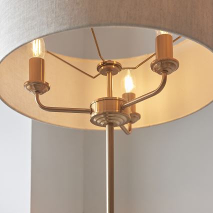 Endon 110724 - Staande Lamp HIGHCLERE 1xE14/40W/230V beige/messing
